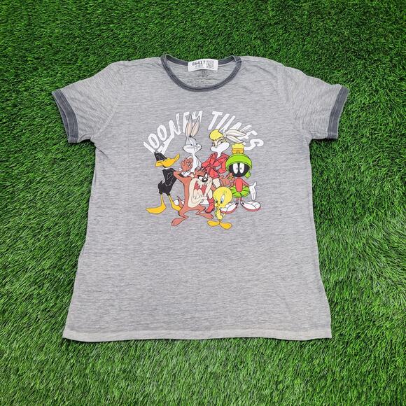 Looney-Tunes Bugs-Bunny Shirt Womens L/XL 19x24 Gray Cartoon - Picture 1 of 11